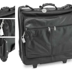 AB10A-S Leather Wheeled Garment Bag