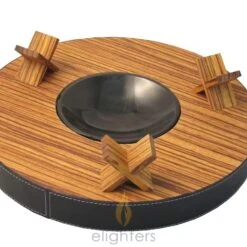 Brizard Zebrawood Round Ashtray - Made In USA