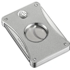 Caseti Dion Silver Carbon Fiber Double Guillotine Cigar Cutter