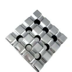Club All Metal Cast Body Grid Design Ashtray