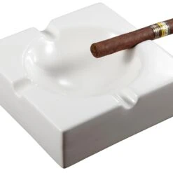 Visol White Ceramic Patio Cigar Ashtray