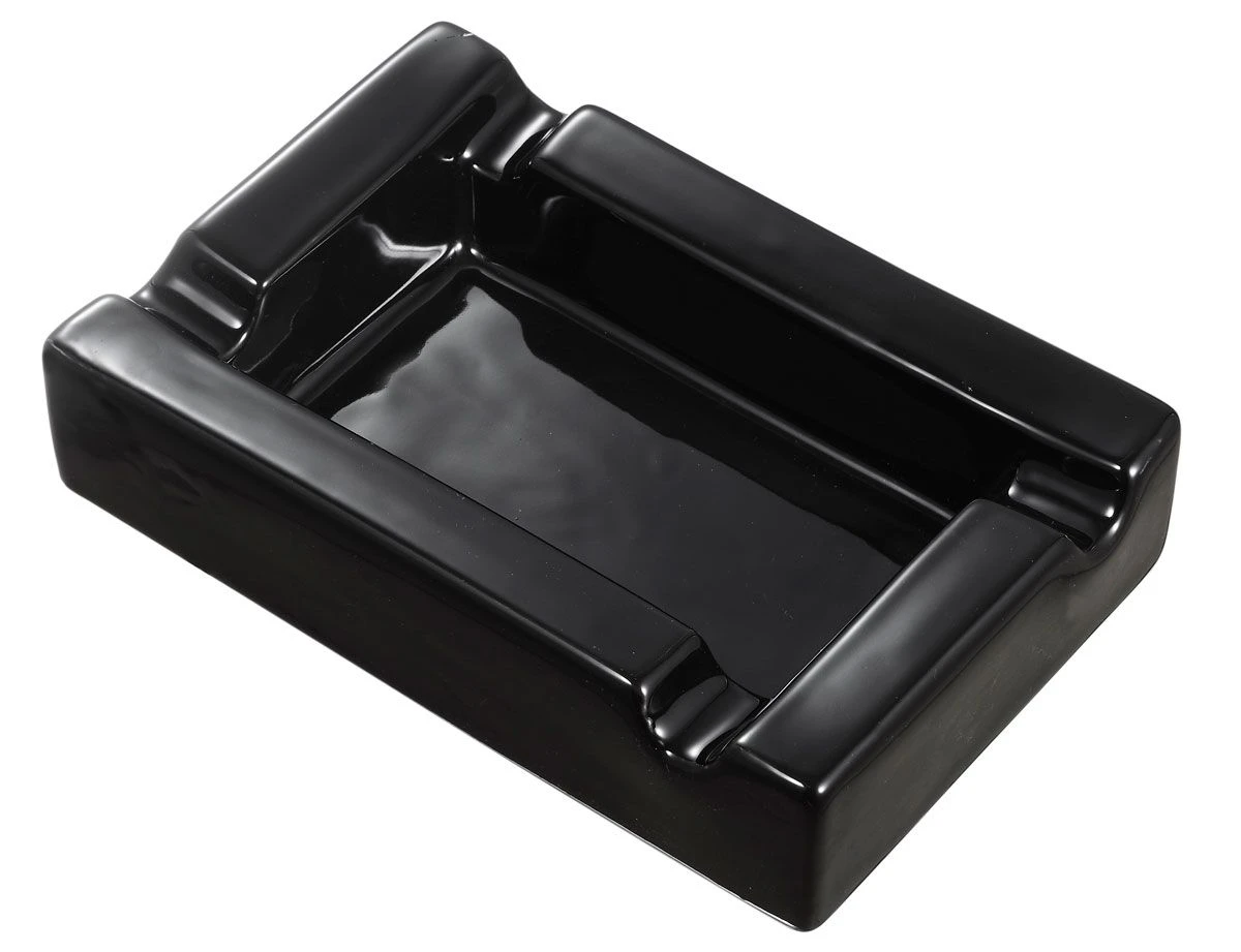 Visol Wesley Black Rectangular Cigar Ceramic Ashtray With Free Laser Engraving - Image 4