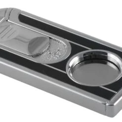 Visol Chrome With Black Lacquer Single Blade Cigar Cutter