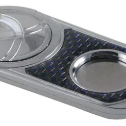 Visol Chrome With Metallic Blue Carbon Fiber Single Blade Cigar Cutter