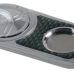 Visol Chrome With Metallic Green Carbon Fiber Single Blade Cigar Cutter