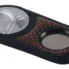 Visol Chrome With Metallic Red Carbon Fiber With Matte Black Handle Single Blade Cigar Cutter