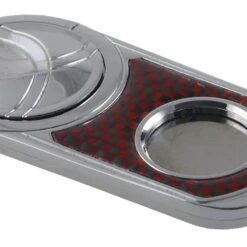 Visol Chrome With Red Carbon Fiber Single Blade Cigar Cutter