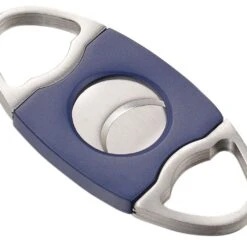 Visol Perfecto Blue And Stainless Steel Double Guillotine Cigar Cutter