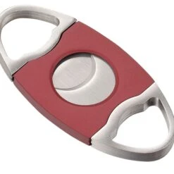 Visol Perfecto Red And Stainless Steel Double Guillotine Cigar Cutter
