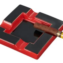 Visol Renner Red And Black Ceramic Cigar Ashtray