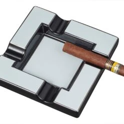 Visol Renner White & Gunmetal Ceramic Cigar Ashtray
