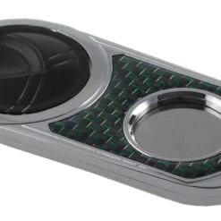 Visol Chrome With Metallic Green Carbon Fiber And Matte Black Handle Single Blade Cigar Cutter