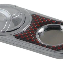 Visol Chrome With Metallic Red Carbon Fiber Single Blade Cigar Cutter