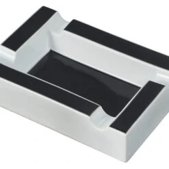 Visol Wesley Black And White Rectangular Cigar Ceramic Ashtray